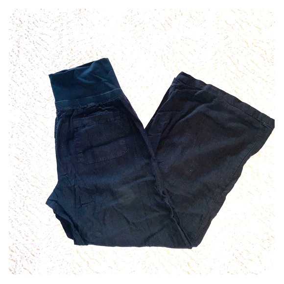 Old Navy Pants - Old Navy Black Linen Maternity Pants